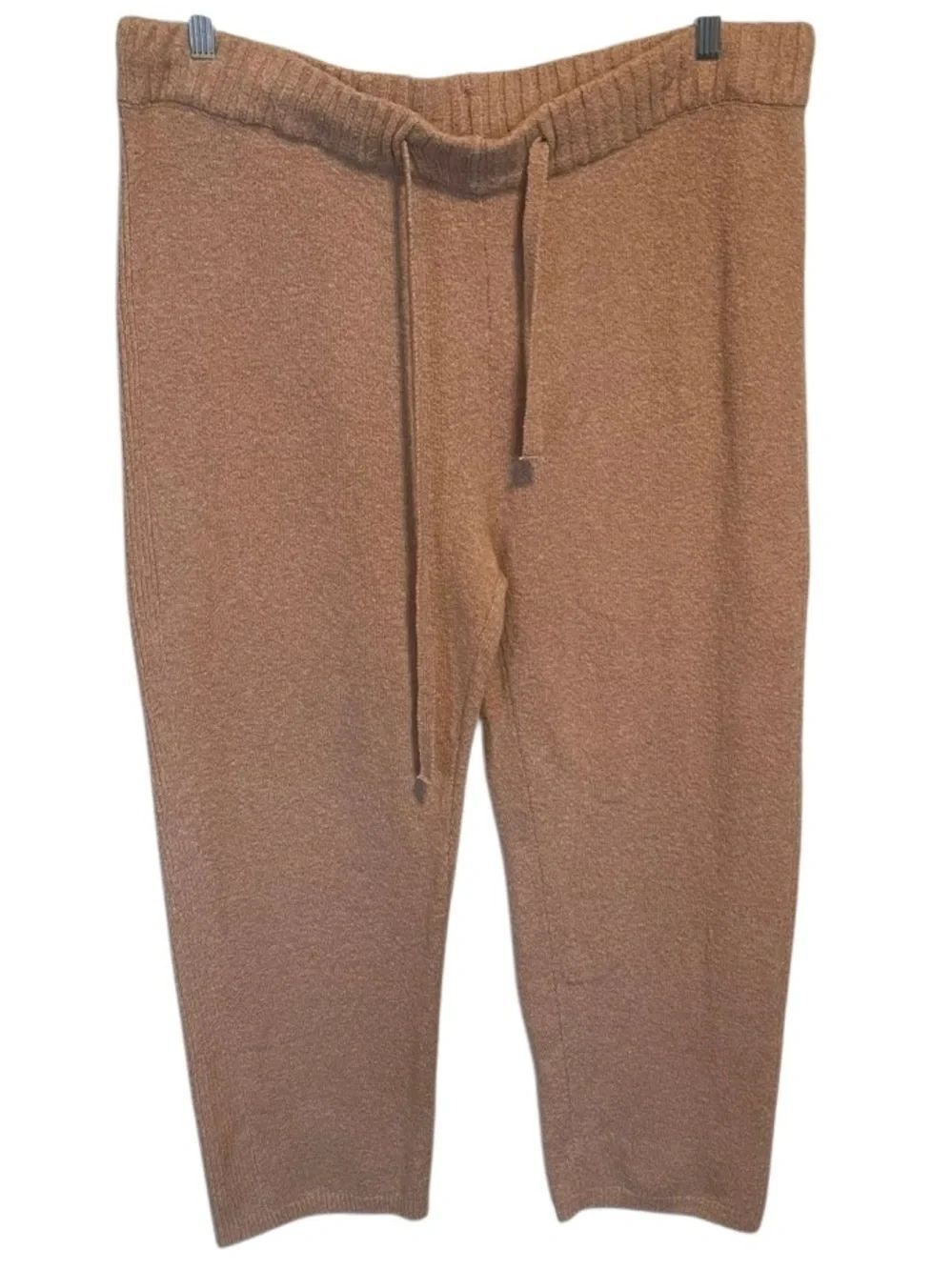 Time and Tru Knit Sweater Pants XL (16-18) Camel Tan Wide Leg Lounge Pants NWT - Picture 2 of 4
